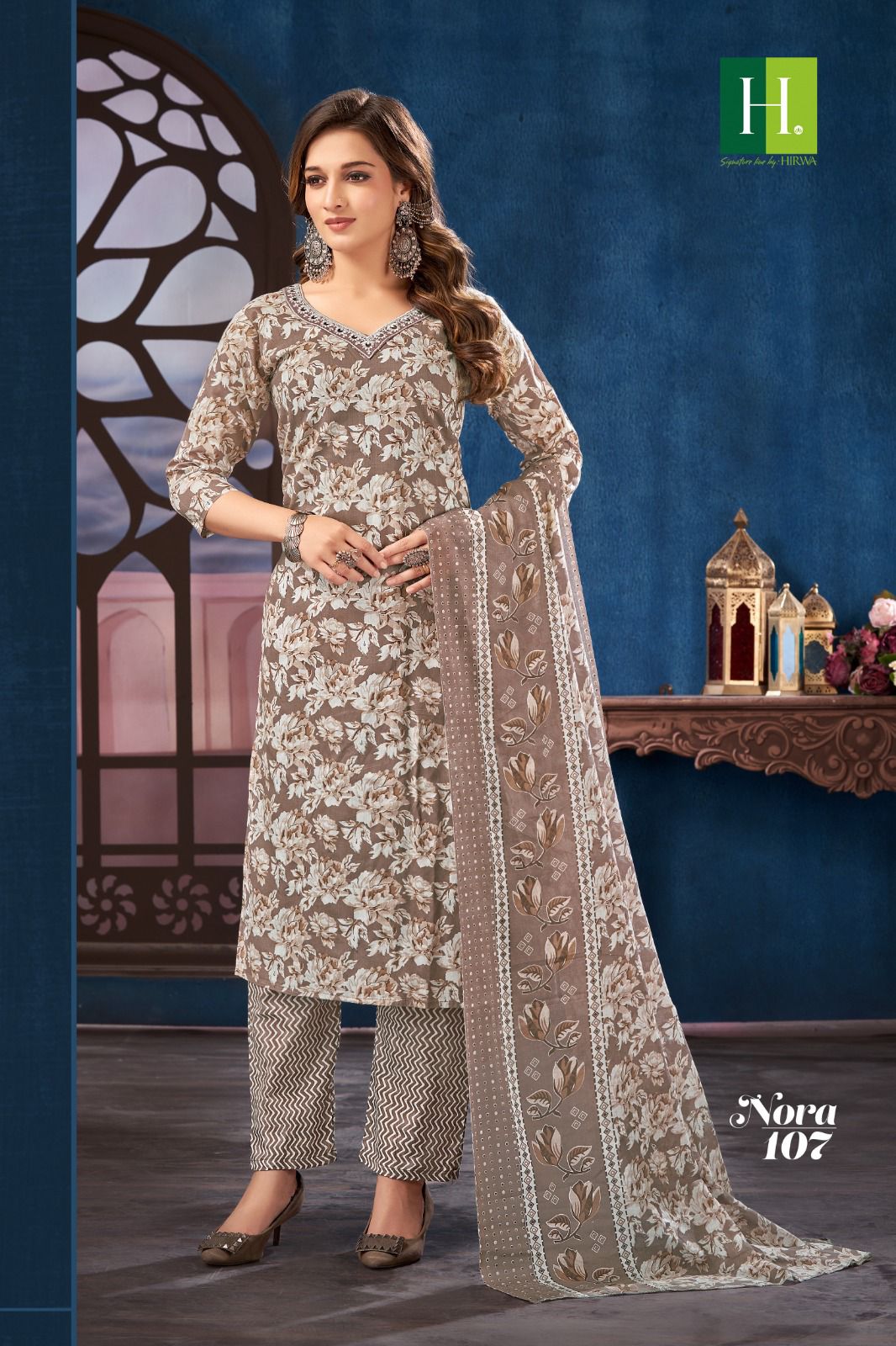Nora By Hirwa Cambric Cotton Printed Kurti With Bottom Dupatta Wholesale Price In Surat
